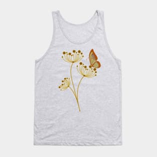Retro Butterfly on Plant Tank Top